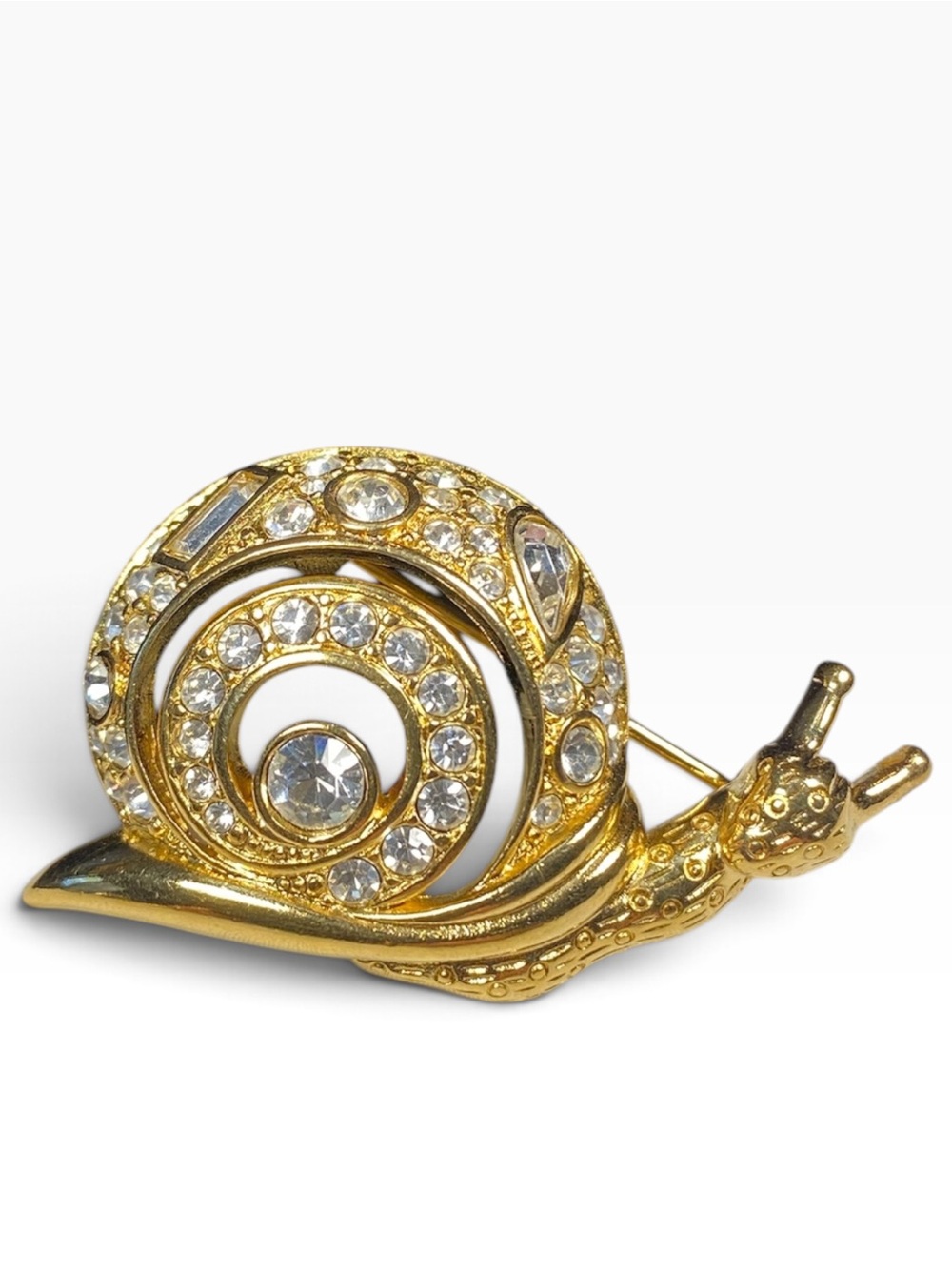 Vintage Swarovski Gold Snail Brooch